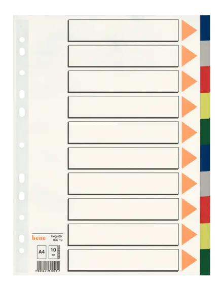 Register Blanko, Kunststoff